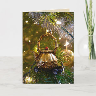 Splendid Teapot Racing Christmas Holiday Card