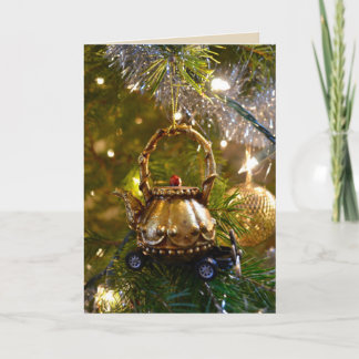 Splendid Teapot Racing Christmas Holiday Card