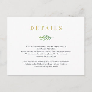 Splendid Union Wedding Details Enclosure Card