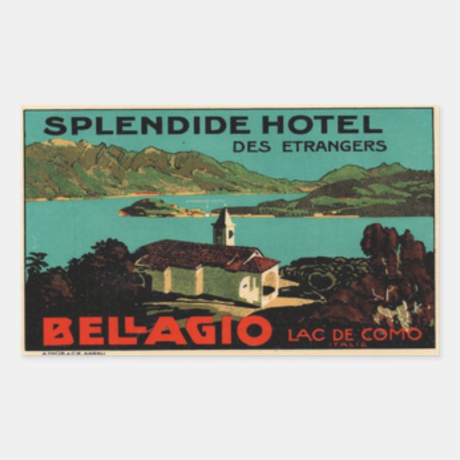 Splendide Hotel Des Etragers Bellagio Rectangular Sticker (Front)
