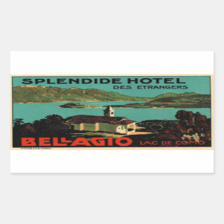 Splendide Hotel Des Etragers Bellagio Rectangular Sticker