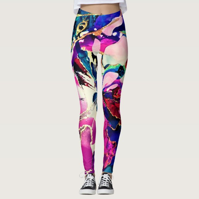 SplendidLee - Abstract Lava Lamp Art Leggings (Front)