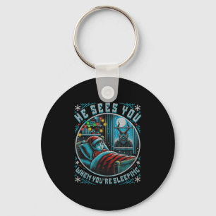 Splendifulous Merry Krampus He Sees You Vintage Ho Key Ring