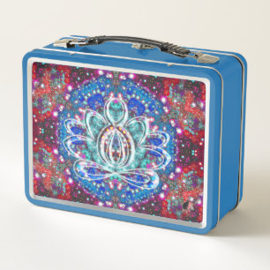 Splendorous Zen Lotus Metal Lunch Box