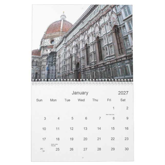 Splendour of Italy Calendar (Jan 2027)