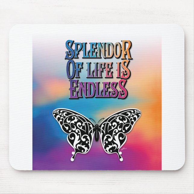 Splendour of Life with Butterfly Mouse Pad (Front)