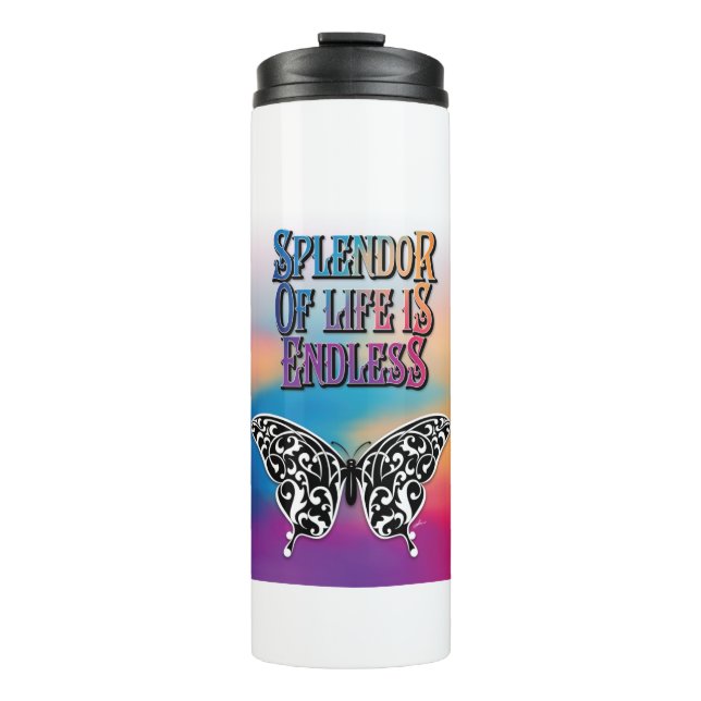 Splendour of Life with Butterfly Thermal Tumbler (Front)