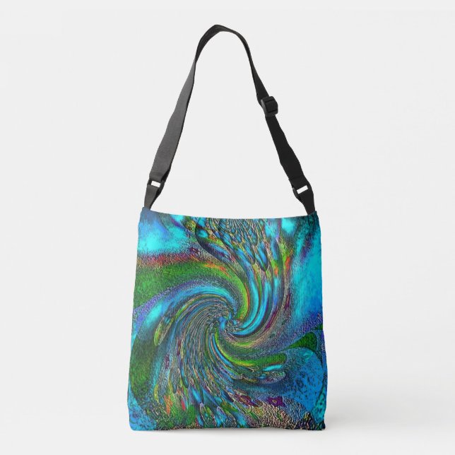 "Splish Splash" All-Over- Print Cross Body Tote (Back)