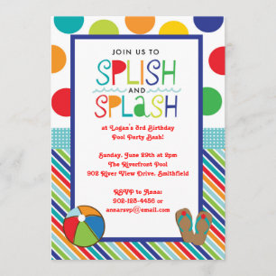 Splish Splash Bash (Blue) Invitation