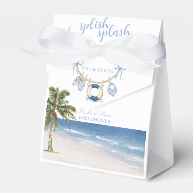 Splish Splash Beach Baby Shower Favour Box (Front Side)