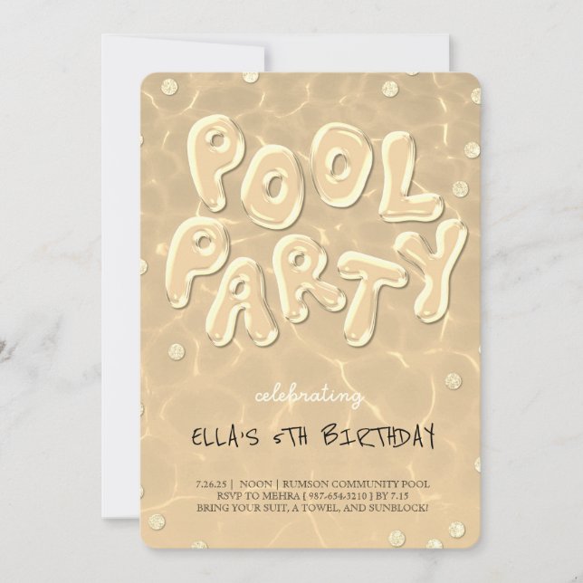 Splish Splash Birthday Bash Pool Party Invitation (Front)
