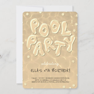 Splish Splash Birthday Bash Pool Party Invitation