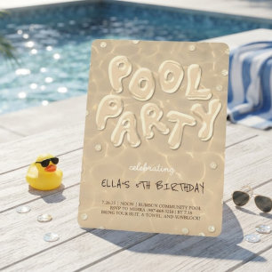Splish Splash Birthday Bash Pool Party Invitation