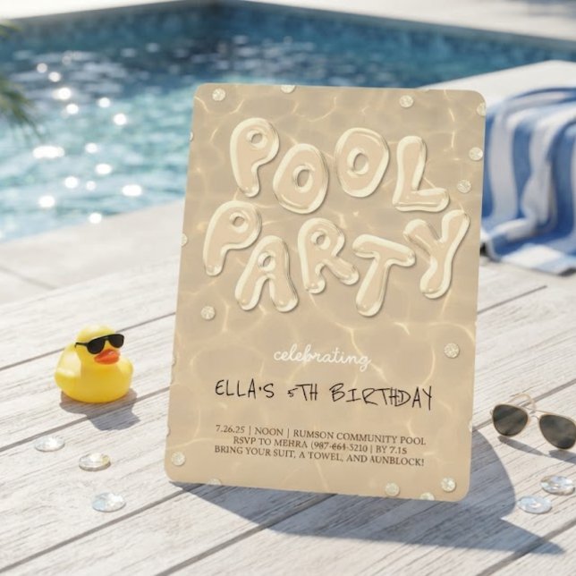 Splish Splash Birthday Bash Pool Party Invitation (Creator Uploaded)
