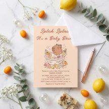 Splish Splash Capybara Baby Girl Shower 