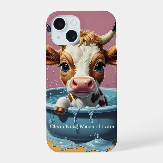 Splish Splash Cute Funny Quotes iPhone 15 Case (Back)