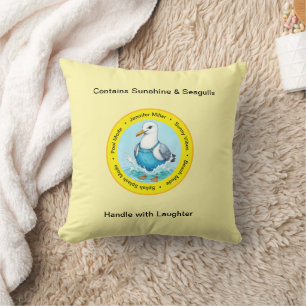 Splish Splash cute summer Seagull vacation  Cushion