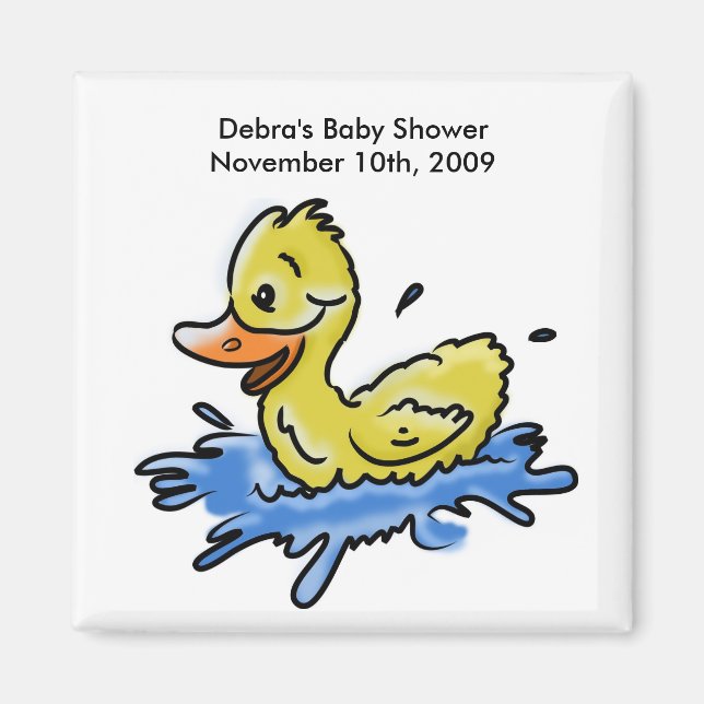 Splish Splash Duck baby shower favour magnet (Front)