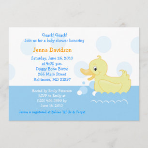 Splish Splash Duck Baby Shower Invitation 5x7
