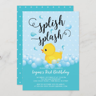 Splish Splash Duck Birthday Invitation