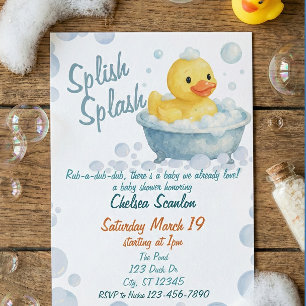 Splish Splash Ducky baby shower Invitation