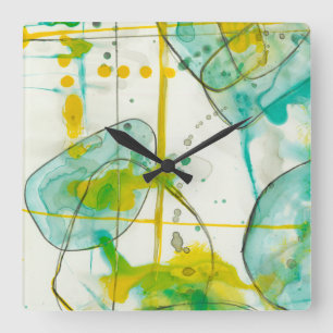 Splish Splash I Square Wall Clock