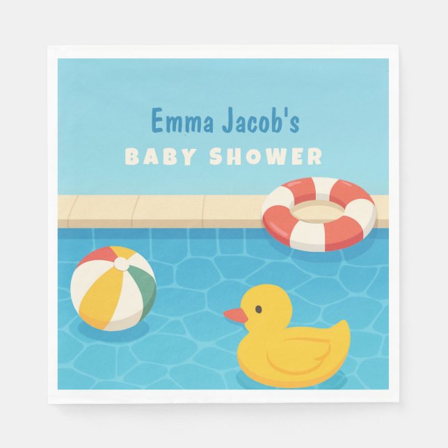 Splish Splash it's a Baby Bash Baby Shower Napkin (Front)