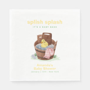 Splish Splash Laundry Tub Rubber Duck Baby Shower Napkin