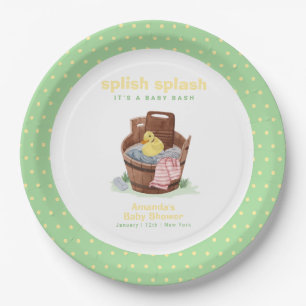 Splish Splash Laundry Tub Rubber Duck Baby Shower Paper Plate