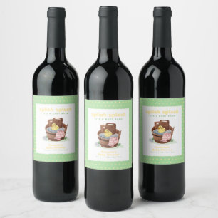 Splish Splash Laundry Tub Rubber Duck Baby Shower Wine Label