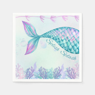 Splish Splash Mermaid Bash Cocktail Napkin