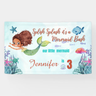 Splish Splash Mermaid Bash Girls 3rd birthday Banner