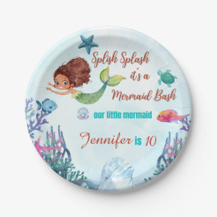 Splish Splash Mermaid Bash Girls Birthday Party Paper Plate