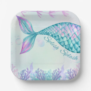 Splish Splash Mermaid Birthday Bash 7 inch Plate
