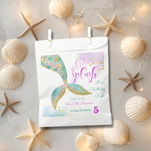 Splish splash mermaid birthday bash favour bag