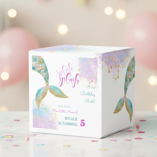 Splish splash mermaid birthday bash favour box (Creator Uploaded)