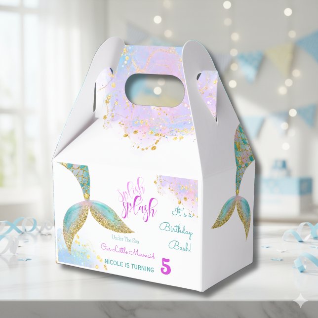 Splish splash mermaid birthday bash favour box (Creator Uploaded)