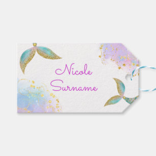 Splish splash mermaid birthday bash gift tags