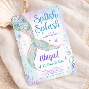 Splish Splash Mermaid Birthday Invitation