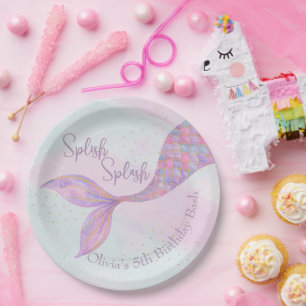 Splish Splash Mermaid Birthday Paper Plates