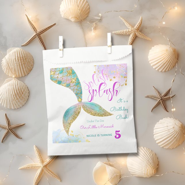 Splish splash mermaid sea birthday bash favour bag (Creator Uploaded)