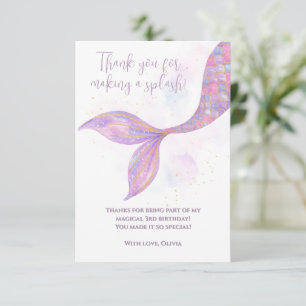 Splish Splash Mermaid Thank You Card