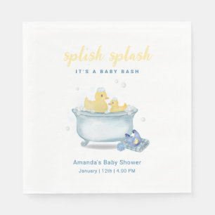 Splish Splash Mummy Duck Bathtub Baby Shower Napkin