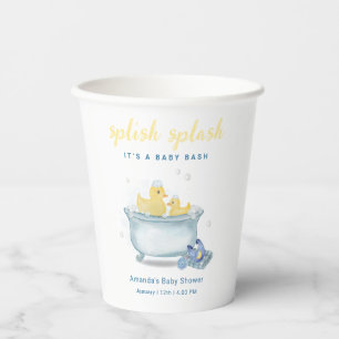 Splish Splash Mummy Duck Bathtub Baby Shower Paper Cups