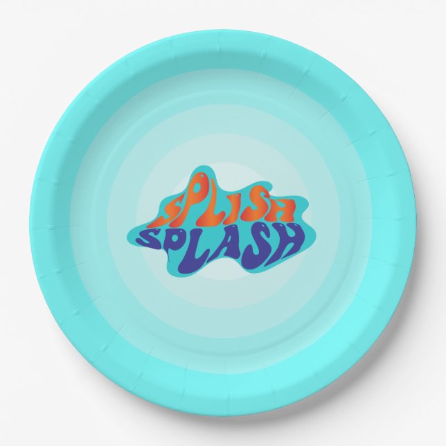 Splish Splash Pad Birthday  Paper Plate (Front)