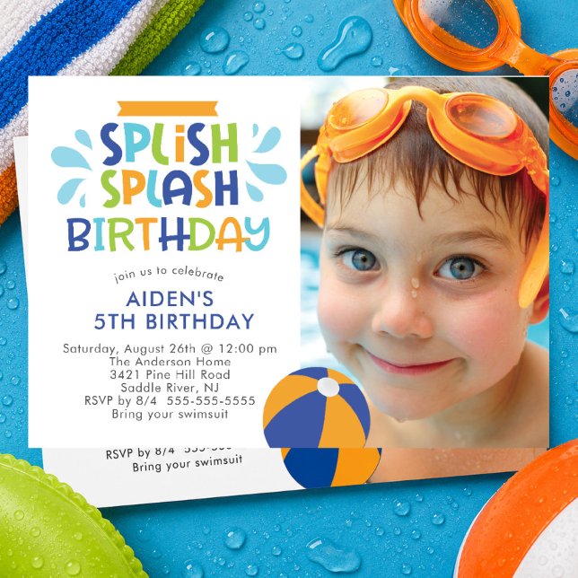 Splish Splash Pool Birthday Invitation (Creator Uploaded)