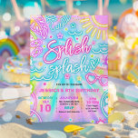 Splish Splash Pool Birthday Party Tie Dye Glow Invitation<br><div class="desc">Splish Splash Pool Birthday Party Tie Dye Glow Invitation
All designs are © PIXEL PERFECTION PARTY LTD</div>