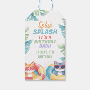 Splish Splash Pool Party Birthday Gift Tags
