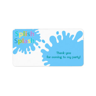 Splish Splash Pool Party Boy Favour Tag Label