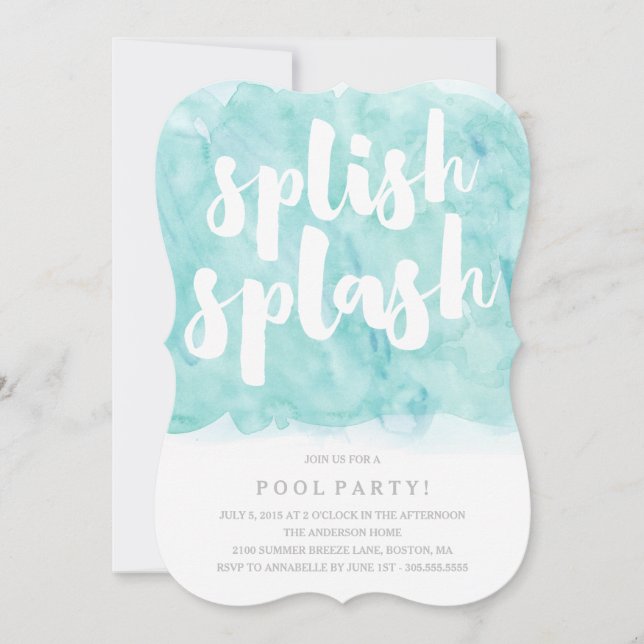 Splish Splash | Pool Party Invitation (Front)